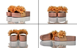 Badeschuhe Plateau Rosa Pvc Blume Jeeini