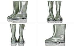 Gummistiefel Mittel Silber Glitzer Apollo