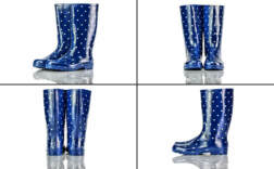 Gummistiefel Blau Weiße Punkte