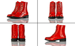 Boots Kurz Rot Lack BlingBling