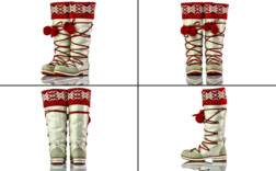Stiefel Weihnachten Rot Weiß Lack Geox