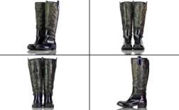 Gummistiefel Lack Stoffmix blau