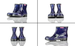 Gummistiefel Kurz Blau Punkte Blackfox