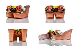 Pantoletten Plateau Keilabsatz Pvc Blumen Alice