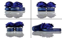 Badeschuhe Plateau Rose Blau Torino