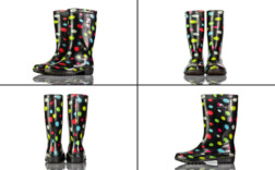 Gummistiefel Mittel Bunt Punkte BlackFox