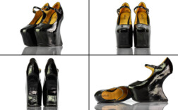 Heelless Heels Schwarz Lack