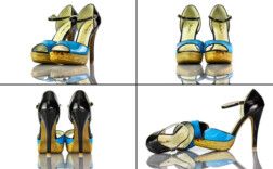 Sandaletten Plateau Blau Schwarz Lack Miss Me