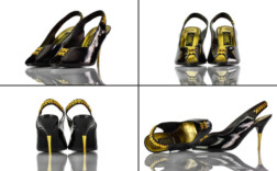 Sandaletten Schwarz Gold Lack Natalie