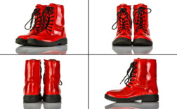 Boots Kurz Rot Lack