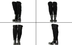 Gummistiefel Overknees Schwarz Wildleder