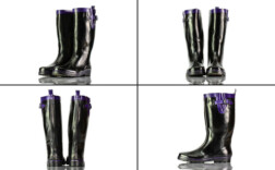Gummistiefel Schwarz Lilla