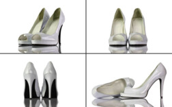 Pumps Peeptoe Plateau Weiß Lack