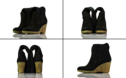 Stiefel Keilabsatz Schwarz Stretch
