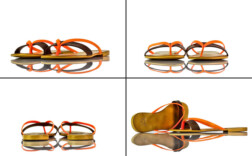 Zehentrenner Braun Orange Funky Shoes