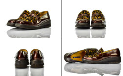 Loafer Plateau Keilabsatz Braun Lack Leo Princess