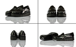 Loafer Plateau Keilabsatz Schwarz Lack Graceland