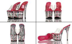 Pantoletten Plateau Clear Pvc Rosen Pleaser