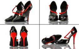 Pumps Schwarz Rot Lack