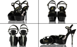 Sandaletten Plateau Schwarz Lack Pleaser