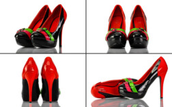 Pumps Plateau Rosa Schwarz Rot Grün Lack