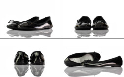 Ballerinas Schwarz Lack Route 66