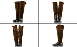 Gummistiefel Overknees Schwarz Braun Buffalo