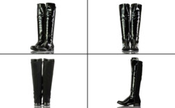 Overknees Schwarz Lack Stoffmix
