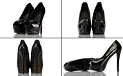Pumps Peeptoe Plateau Schwarz Lack Belle Woman