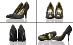 Pumps Peeptoe Schwarz Glitzer SMH