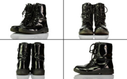 Boots Kurz Schwarz Lack