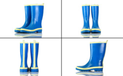 Gummistiefel Blau Weiß Streifen