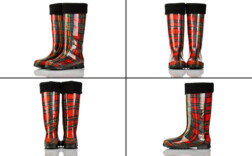 Gummistiefel Kariert Stulpen Gefüttert