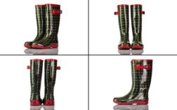 Gummistiefel Karriert Bunt