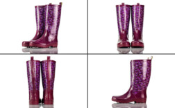 Gummistiefel Lila Blüten