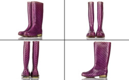 Gummistiefel Lila Weiße Punkte Transparent