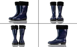 Gummistiefel Mittel Blau Gefüttert
