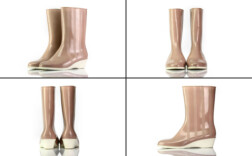 Gummistiefel Mittel Keilabsatz Rose Streifen Romika