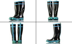 Gummistiefel Schwarz Blau