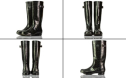 Gummistiefel Schwarz Kroko