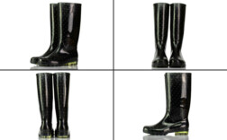 Gummistiefel Schwarz Weiße Punkte Transparent