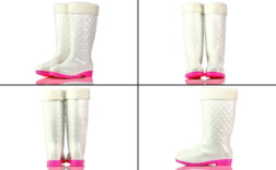Gummistiefel Weiß Lack Rosa Stulpen