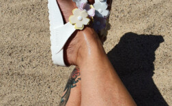Birkenstock Gizeh Weiß Blumen Eva