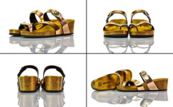 Pantoletten Keilabsatz Kupfer Metallic Lack Dr. Brinkmann