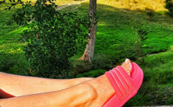 Badeschuhe Plateau Rosa Neon