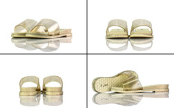 Badeschuhe Gold Transparent Pvc Glitzer Juliet