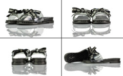 Badeschuhe Schwarz Transparent Glitzer Pvc Juliet