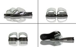 Badeschuhe Schwarz Transparent Pvc Glitzer Juliet