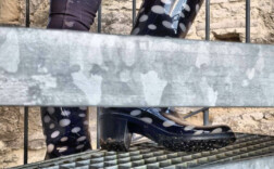 Gummistiefel Absatz Blau Weiß Punkte