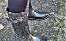 Gummistiefel Mittel Schwarz Glitzer Hunter